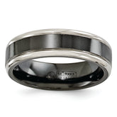 Edward Mirell Titanium Black Ti Grey Edges 6.5mm Band